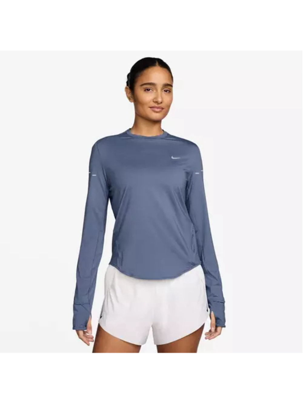 Women's Nike Dri-FIT Long Sleeve Tee, Size Small, Blue Gray